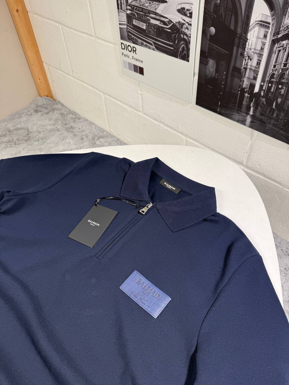 Balmain Half Zip Logo Patch Polo Shirts Men's in Different Colors Reps Sale UK Sale Best Quality AAA Replica