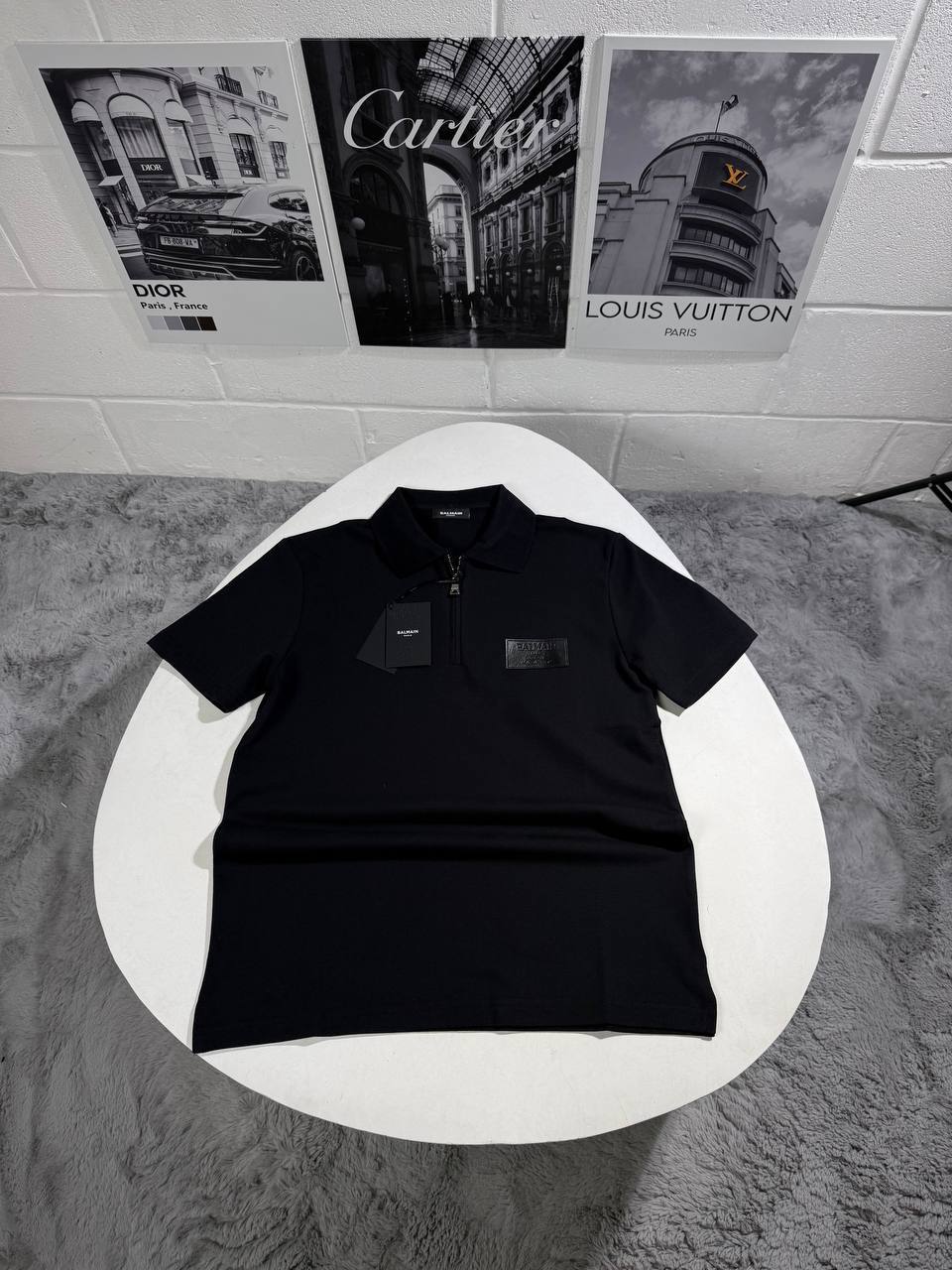 Balmain Half Zip Logo Patch Polo Shirts Men's in Different Colors Reps Sale UK Sale Best Quality AAA Replica