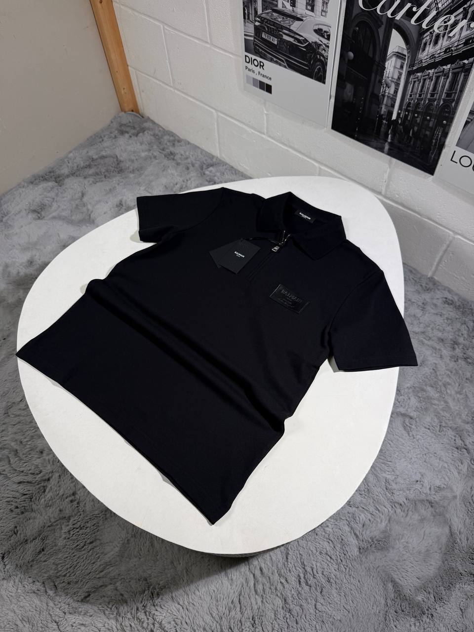 Balmain Half Zip Logo Patch Polo Shirts Men's in Different Colors Reps Sale UK Sale Best Quality AAA Replica