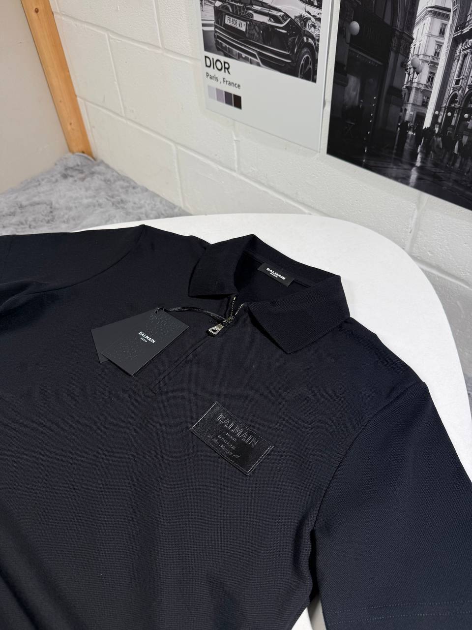 Balmain Half Zip Logo Patch Polo Shirts Men's in Different Colors Reps Sale UK Sale Best Quality AAA Replica