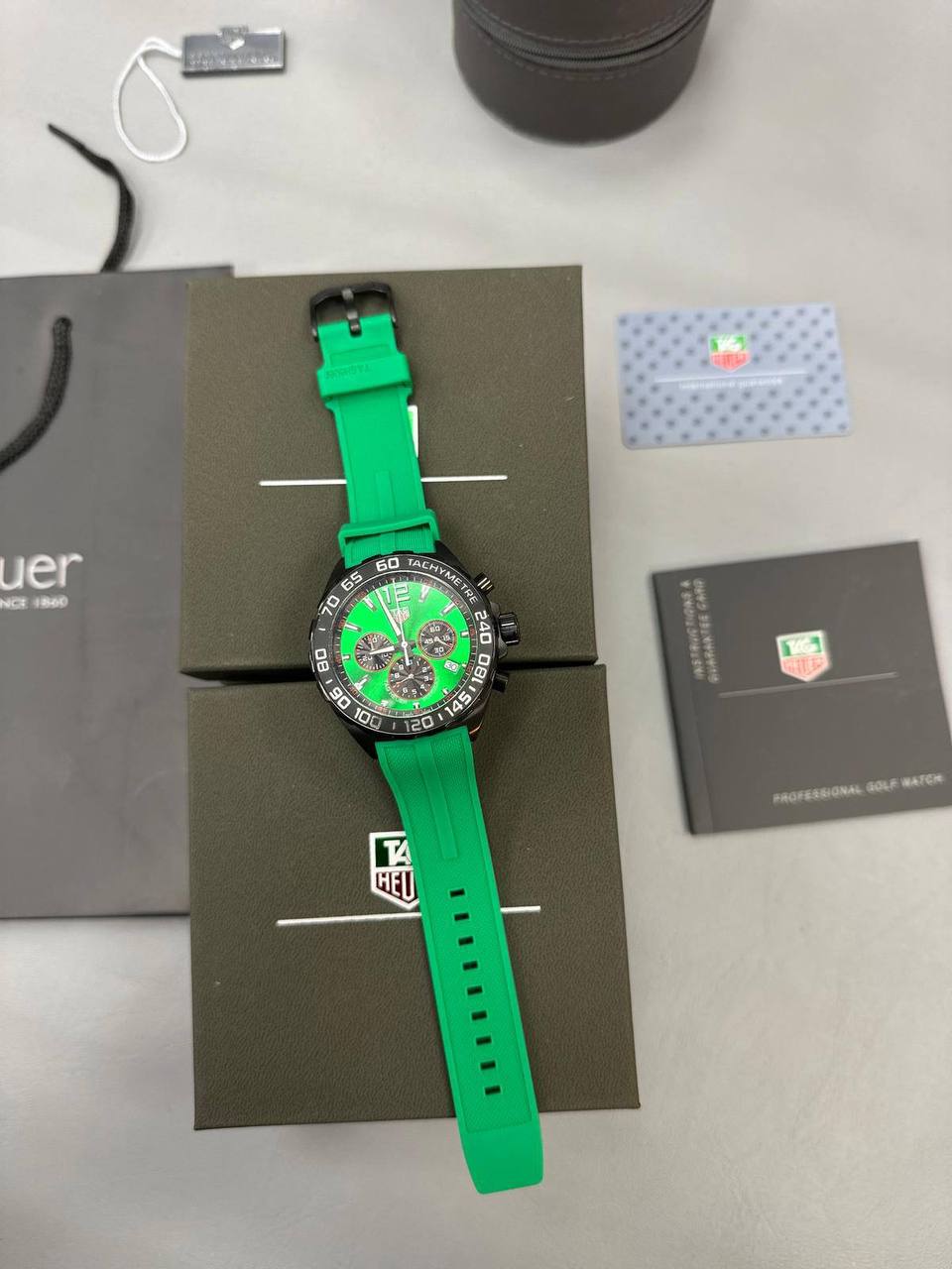 Tag Heuer Formula 1 Green Silicone Strap Green Dial Men's Watch Reps Sale UK Best Quality AAA Replica