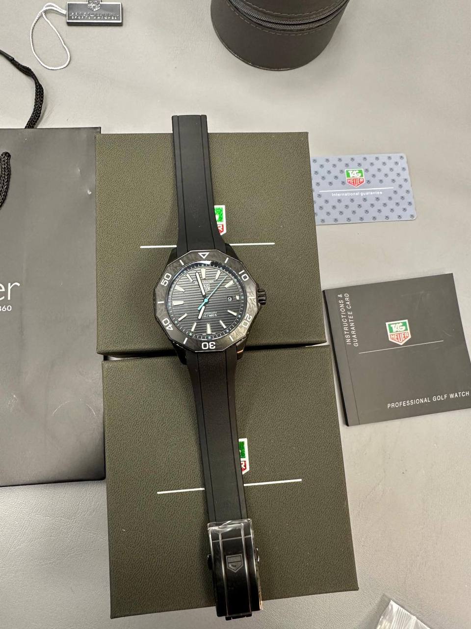 Tag Heuer Aquaracer Professional 200 Solargraph Black Strap & Dial Men's Watch Reps Sale UK Best Quality AAA Replica