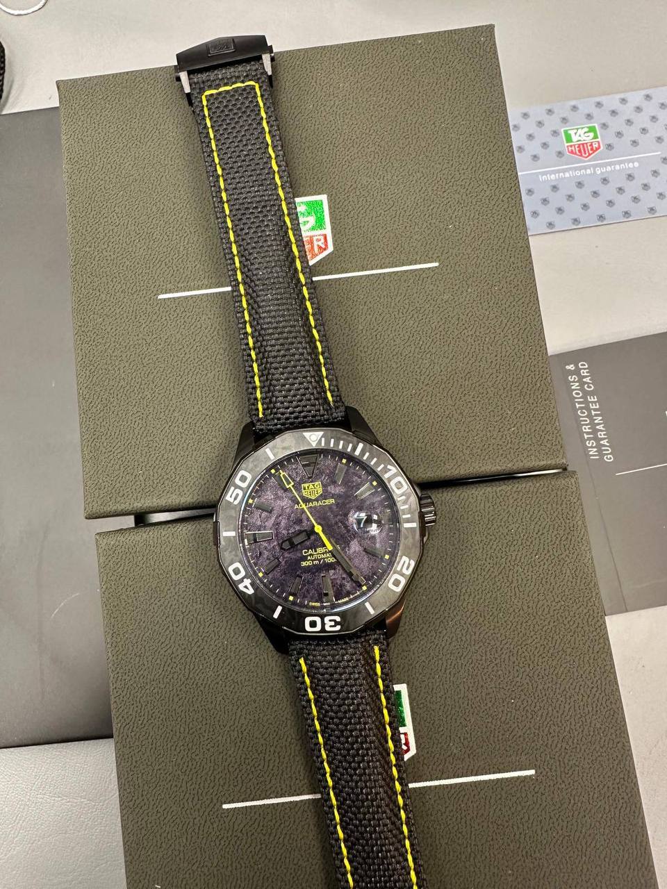 Tag Heuer Aquaracer Calibre 5 Black NATO Strap Carbon Dial Men's Watch Reps Sale UK Best Quality AAA Replica