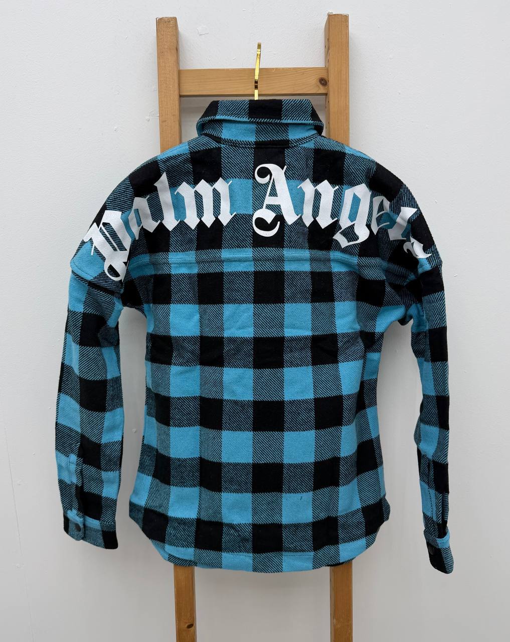 Palm Angels Curved Logo Flannel Check Men's Overshirts in Different Colors Reps Sale UK Best Quality Sale AAA Replica