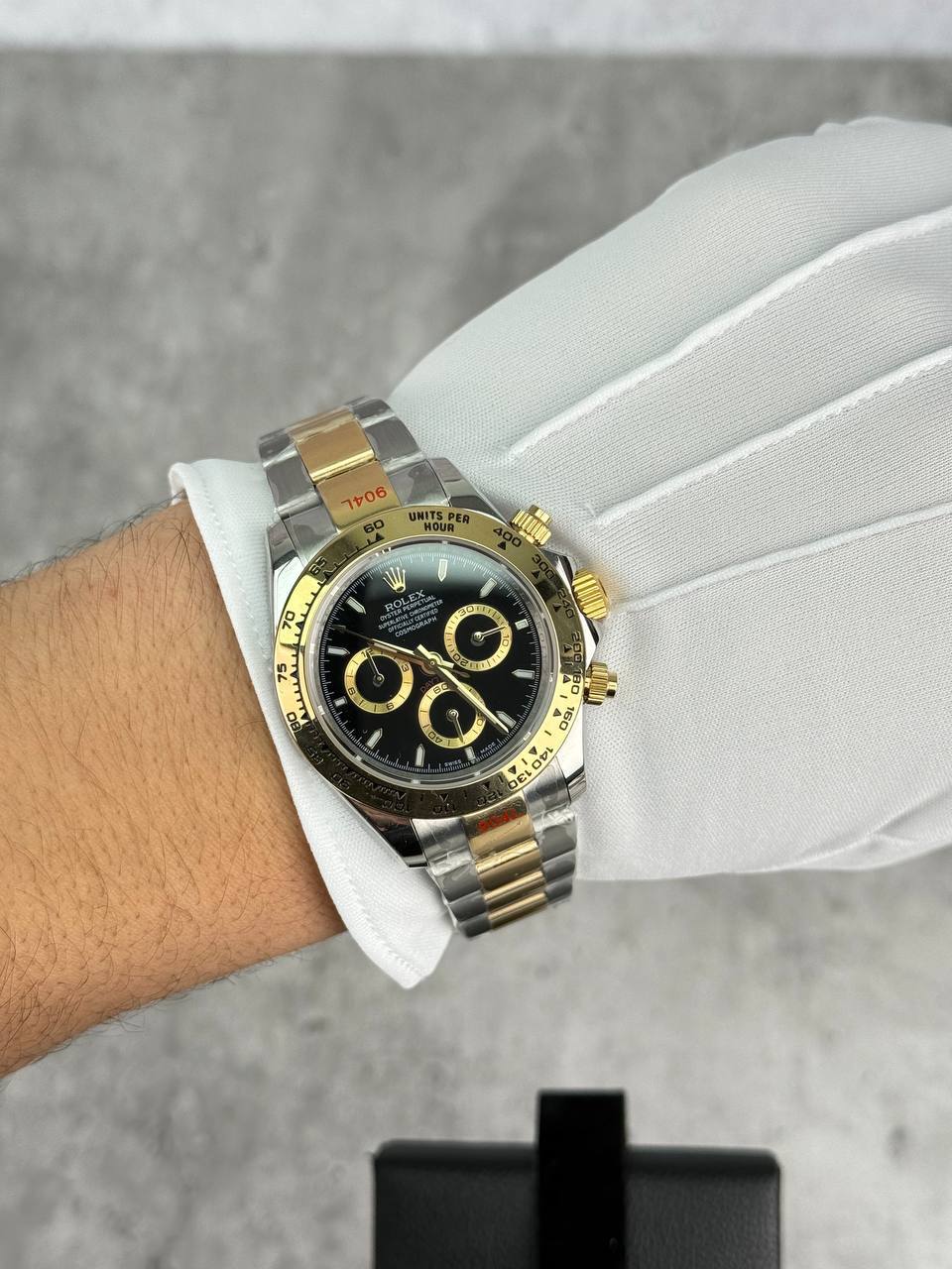 Rolex Cosmograph Daytona Two Tone Black Dial Men's Watch Reps Sale UK Best Quality AAA Replica