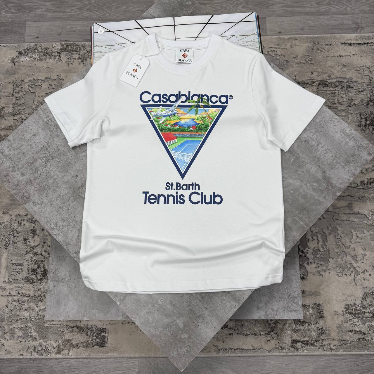Casablanca Tennis Club Icon St. Barth T-Shirt Men's Women's T-Shirts in 2 Colors Reps Sale UK Best Quality AAA Replica