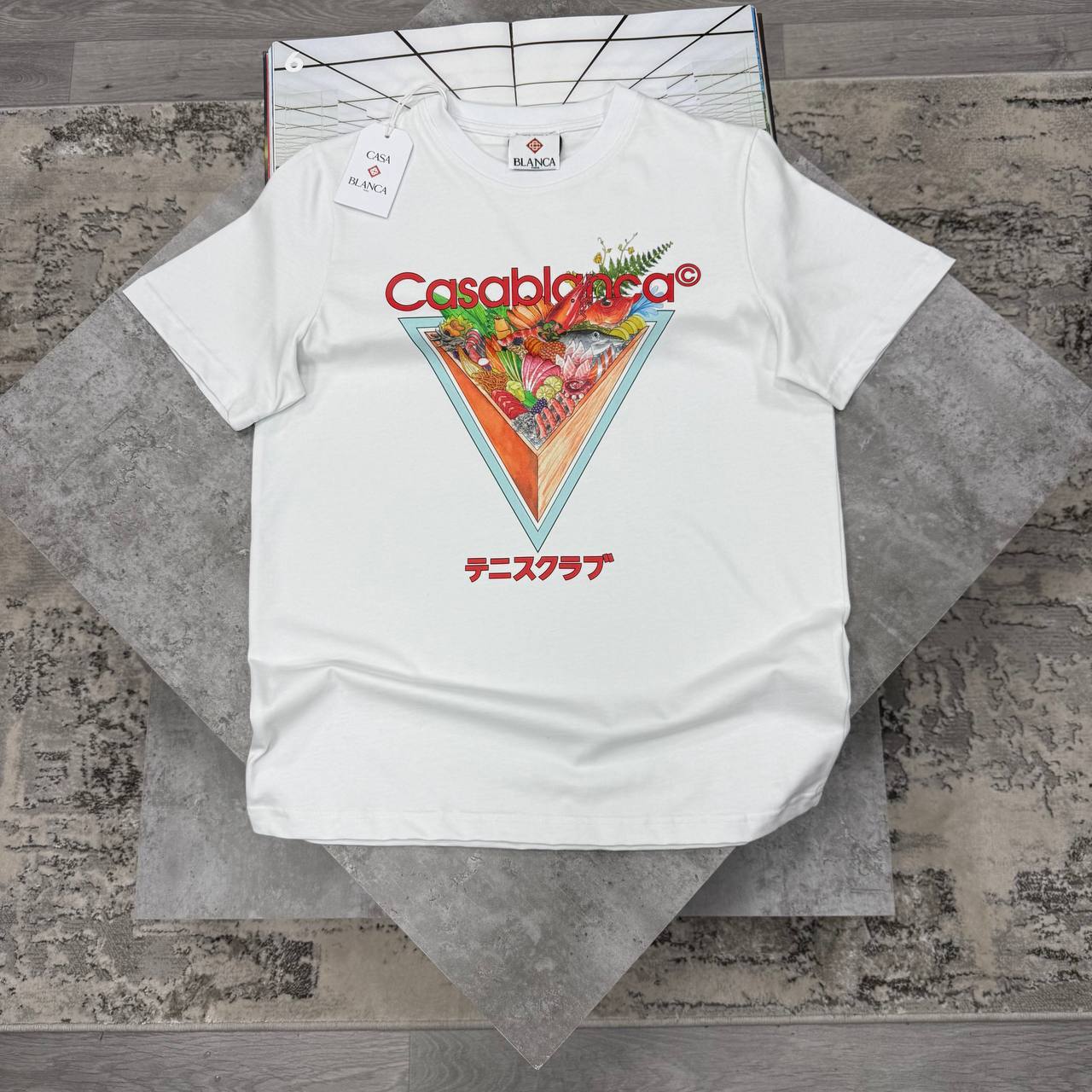 Casablanca Triangle-Print Graphic Men's Women's T-Shirts in 2 Colors Reps Sale UK Best Quality AAA Replica