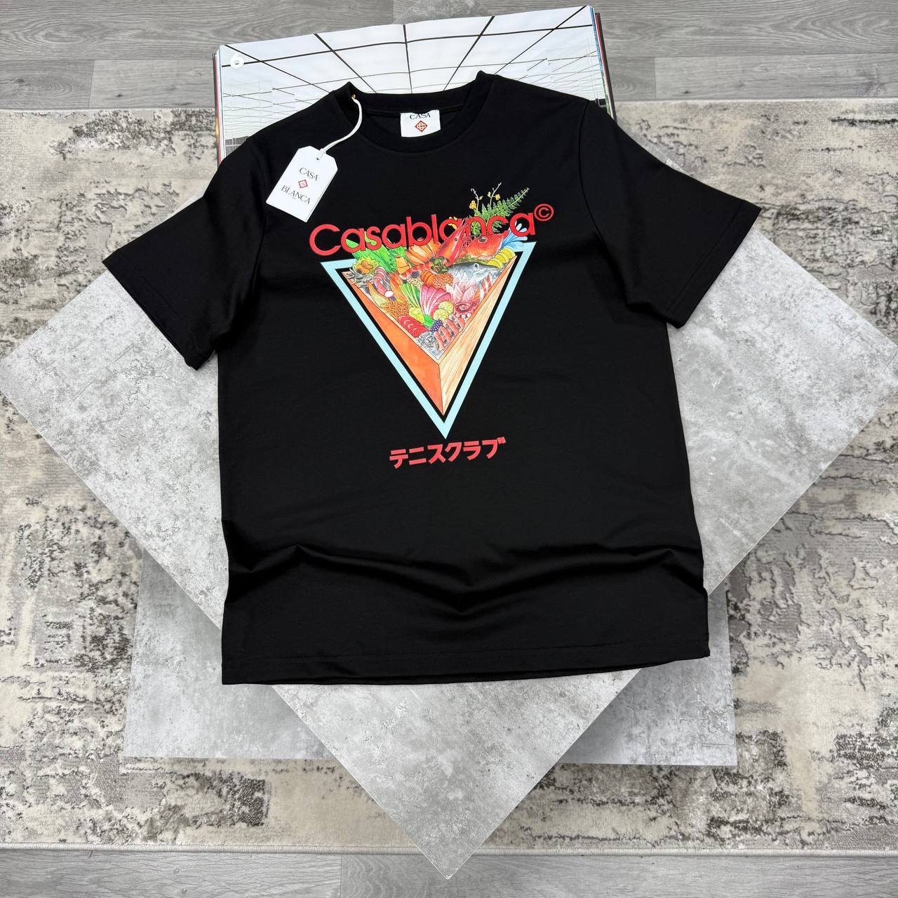 Casablanca Triangle-Print Graphic Men's Women's T-Shirts in 2 Colors Reps Sale UK Best Quality AAA Replica