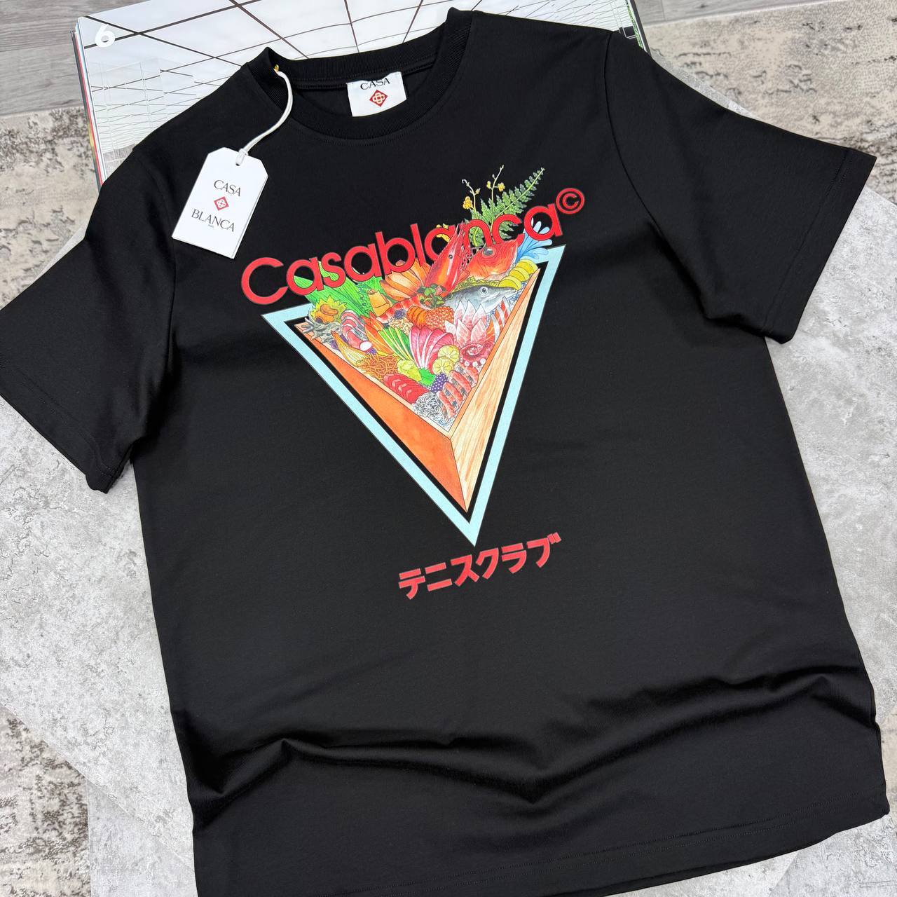 Casablanca Triangle-Print Graphic Men's Women's T-Shirts in 2 Colors Reps Sale UK Best Quality AAA Replica