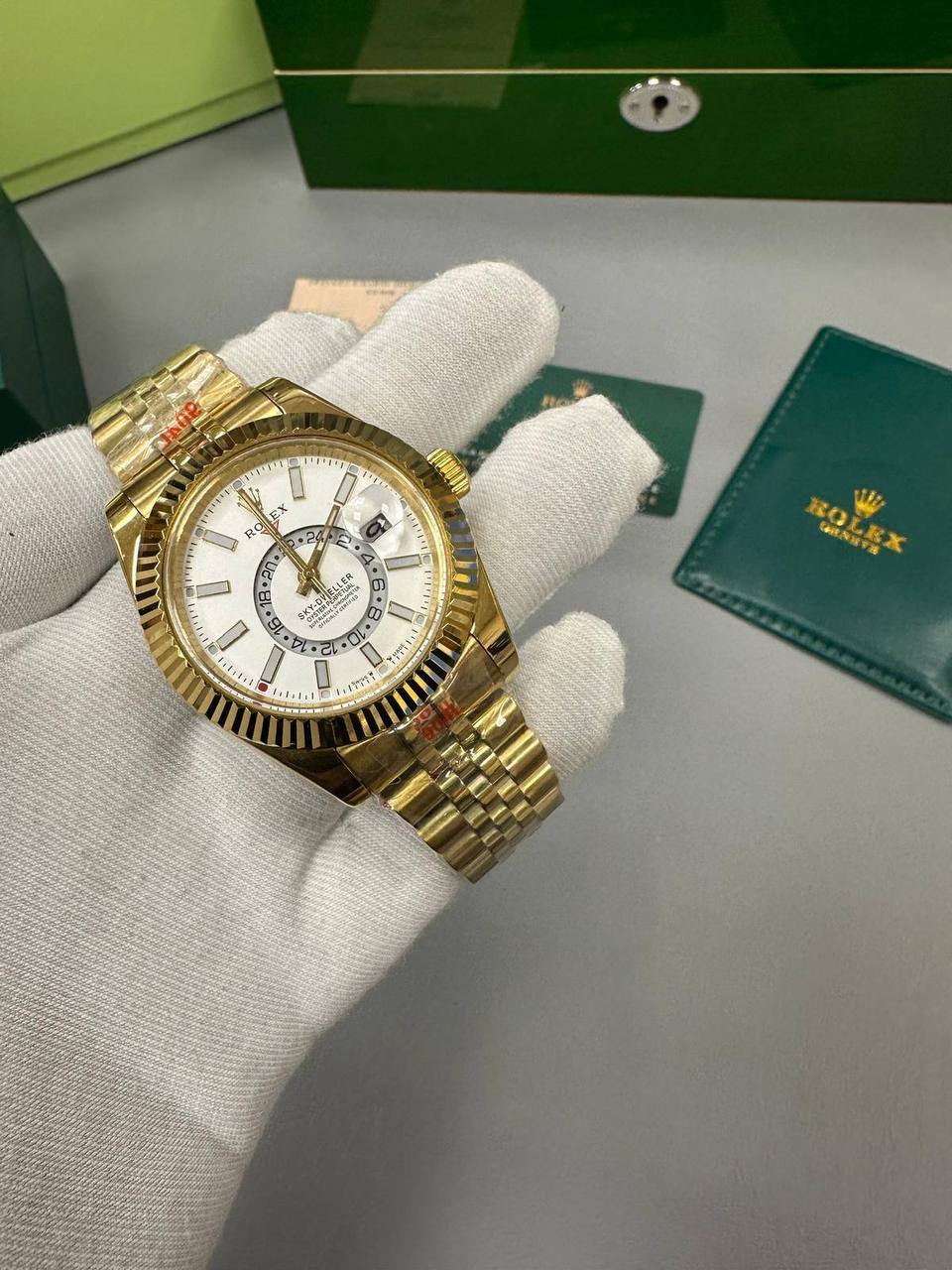 Rolex Sky-Dweller Yellow Gold Jubilee Bracelet White Dial M336938-0006 Watch Men's Reps Sale UK Best Quality AAA Replica