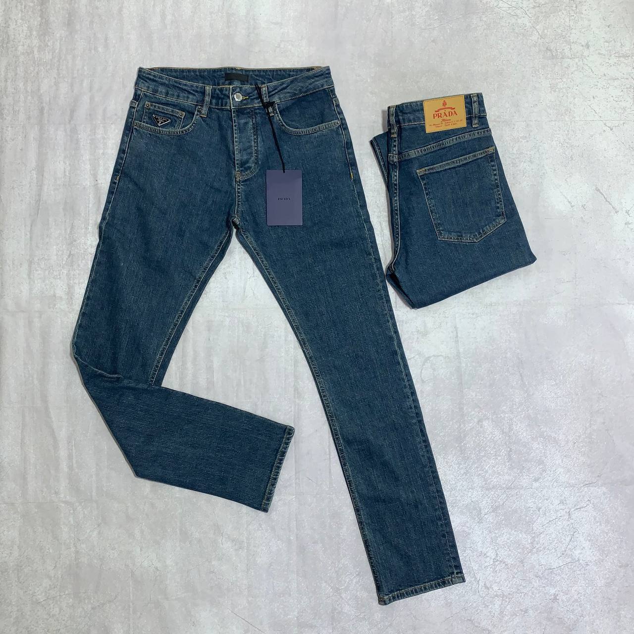 Prada Men's Straight Fit Dark Blue Jeans in Multiple Waist Sizes Reps Sale UK Best Quality AAA Replica
