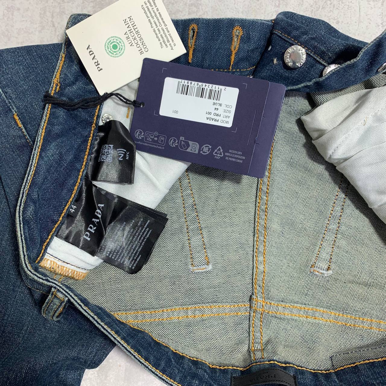 Prada Men's Straight Fit Dark Blue Jeans in Multiple Waist Sizes Reps Sale UK Best Quality AAA Replica
