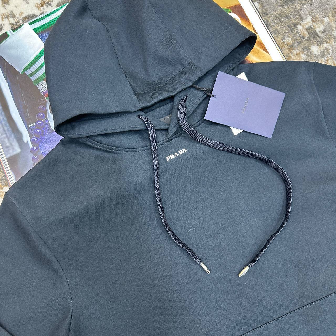Prada Small Logo Hoodie Men's Women's Hoodie in 2 Colors Reps Sale UK Best Quality AAA Replica