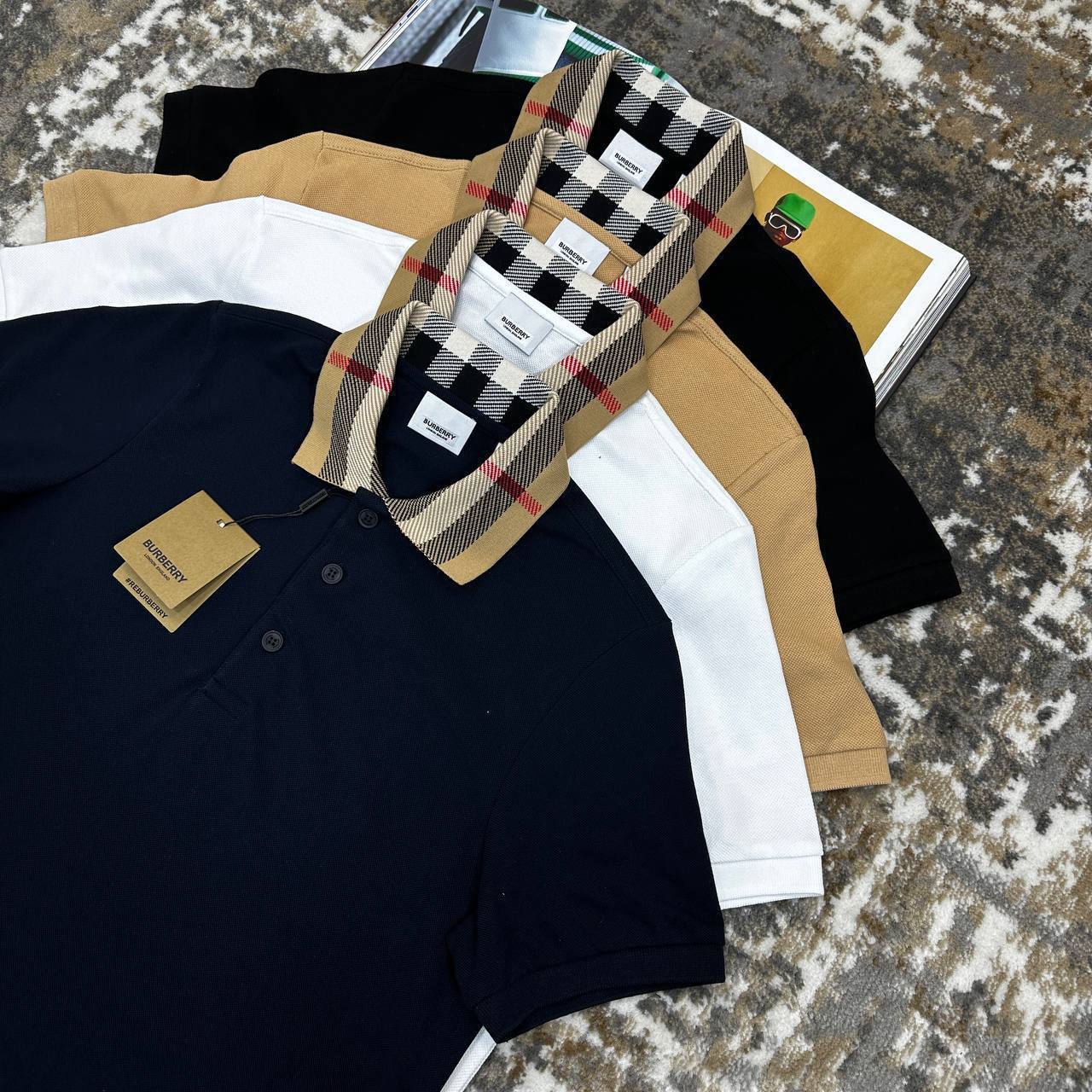 Burberry Check Cotton Piqué Polo Shirts Men's in Different Colors Reps Sale UK Sale Best Quality AAA Replica
