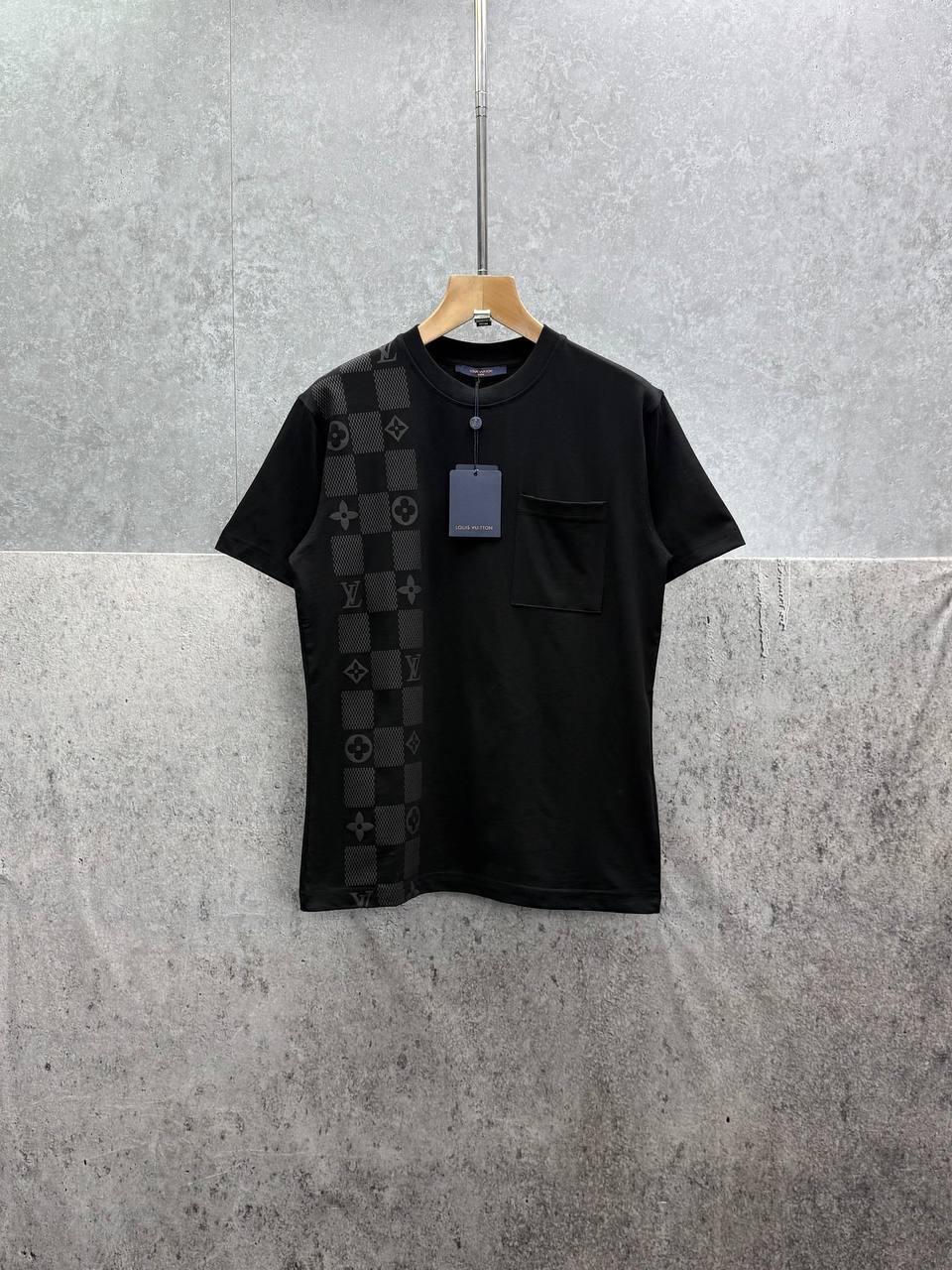 Louis Vuitton Damier French Terry Cotton Pocket T-Shirts Men's Women's in 2 Colors Reps Sale UK Best Quality AAA Replica