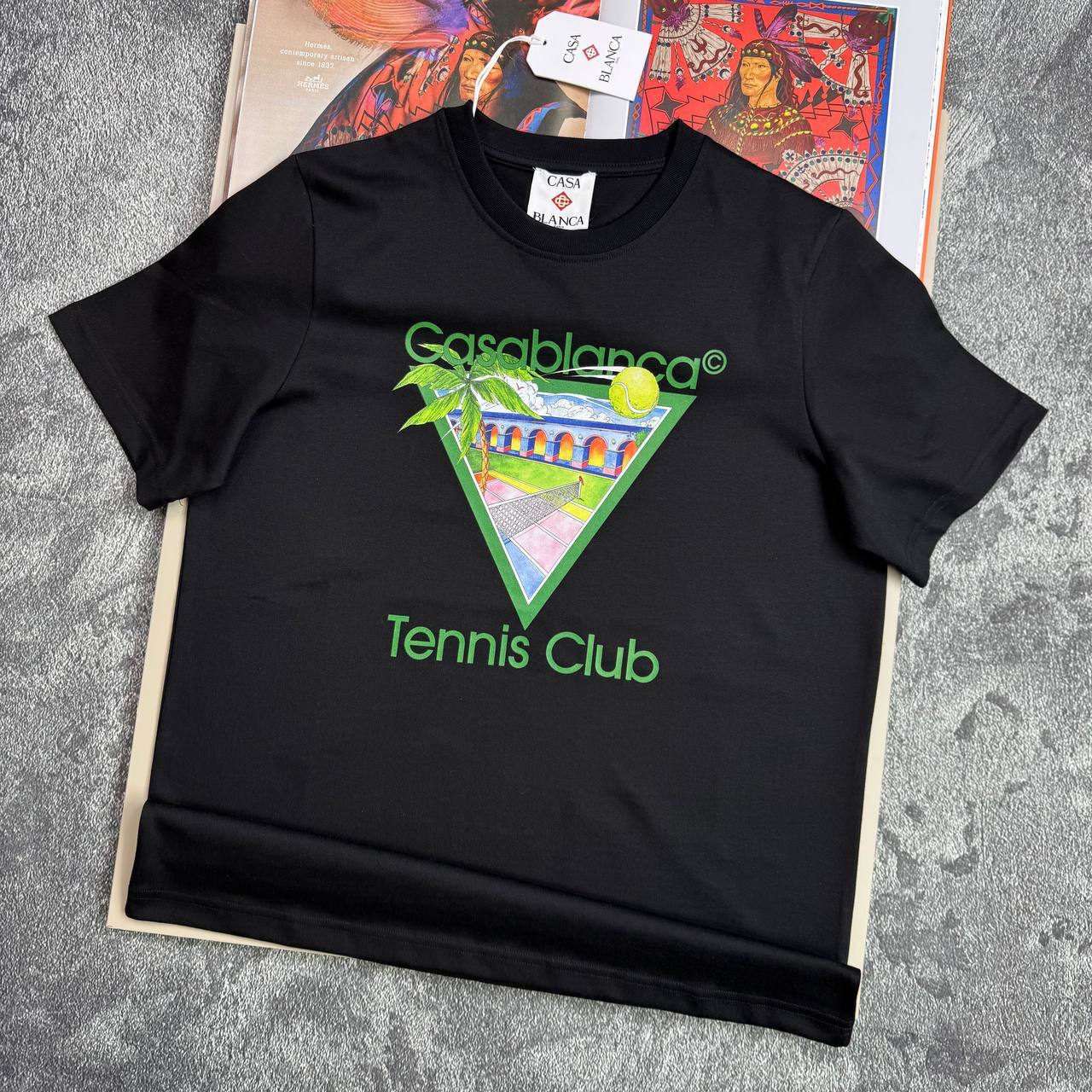 Casablanca Tennis Club Icon Screen Printed T-Shirt Men's Women's T-Shirts in 2 Colors Reps Sale UK Best Quality AAA Replica