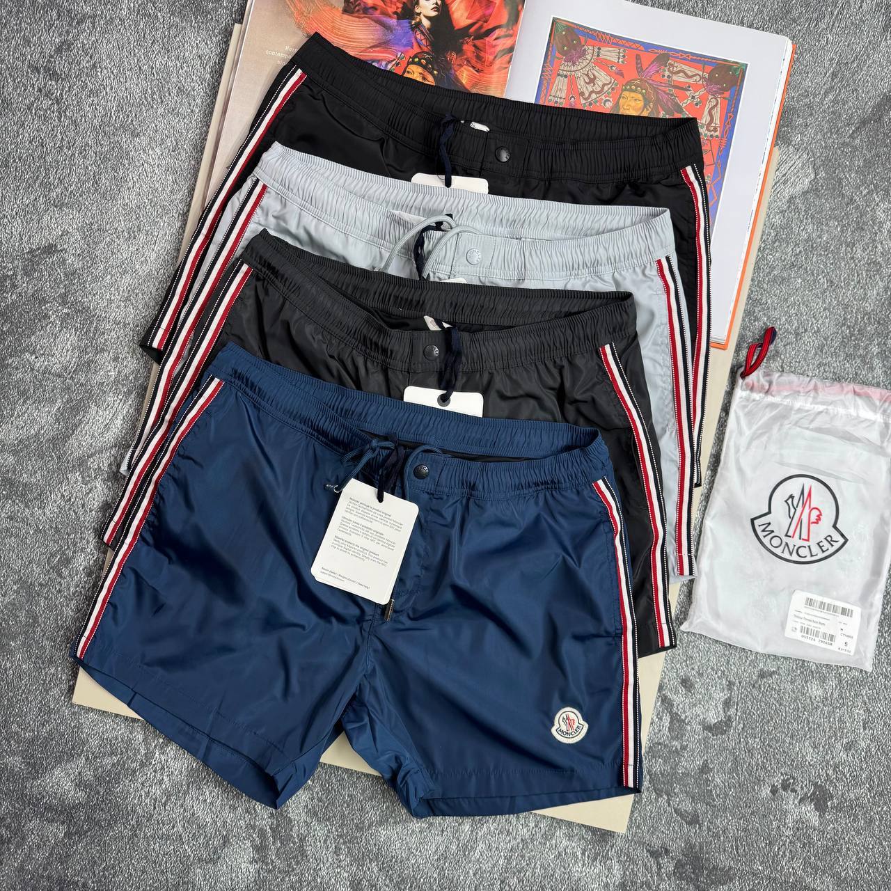 Moncler Tricolor Side Stripe Shorts in Different Colors Men's Reps Sale UK Best Quality AAA Replica
