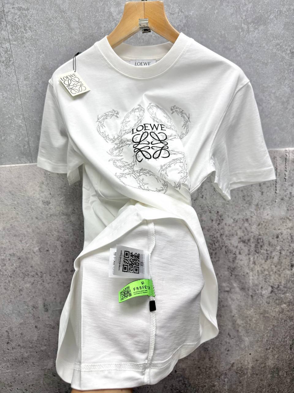 Loewe Anagram Embroidered Crewneck T-Shirts Men's Women's in 2 Colors Reps Sale UK Best Quality AAA Replica