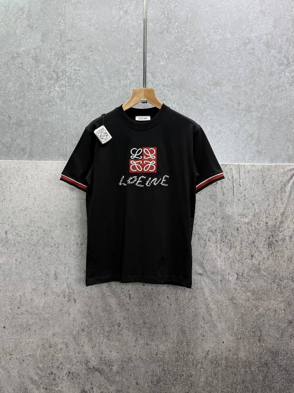 Loewe Anagram Embroidered Cotton Crewneck T-Shirts Men's Women's in 2 Colors Reps Sale UK Best Quality AAA Replica