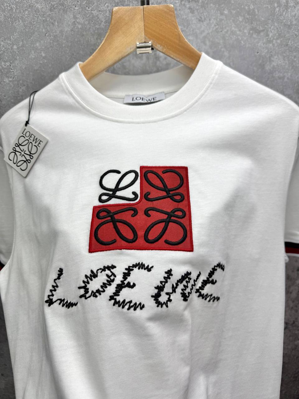 Loewe Anagram Embroidered Cotton Crewneck T-Shirts Men's Women's in 2 Colors Reps Sale UK Best Quality AAA Replica