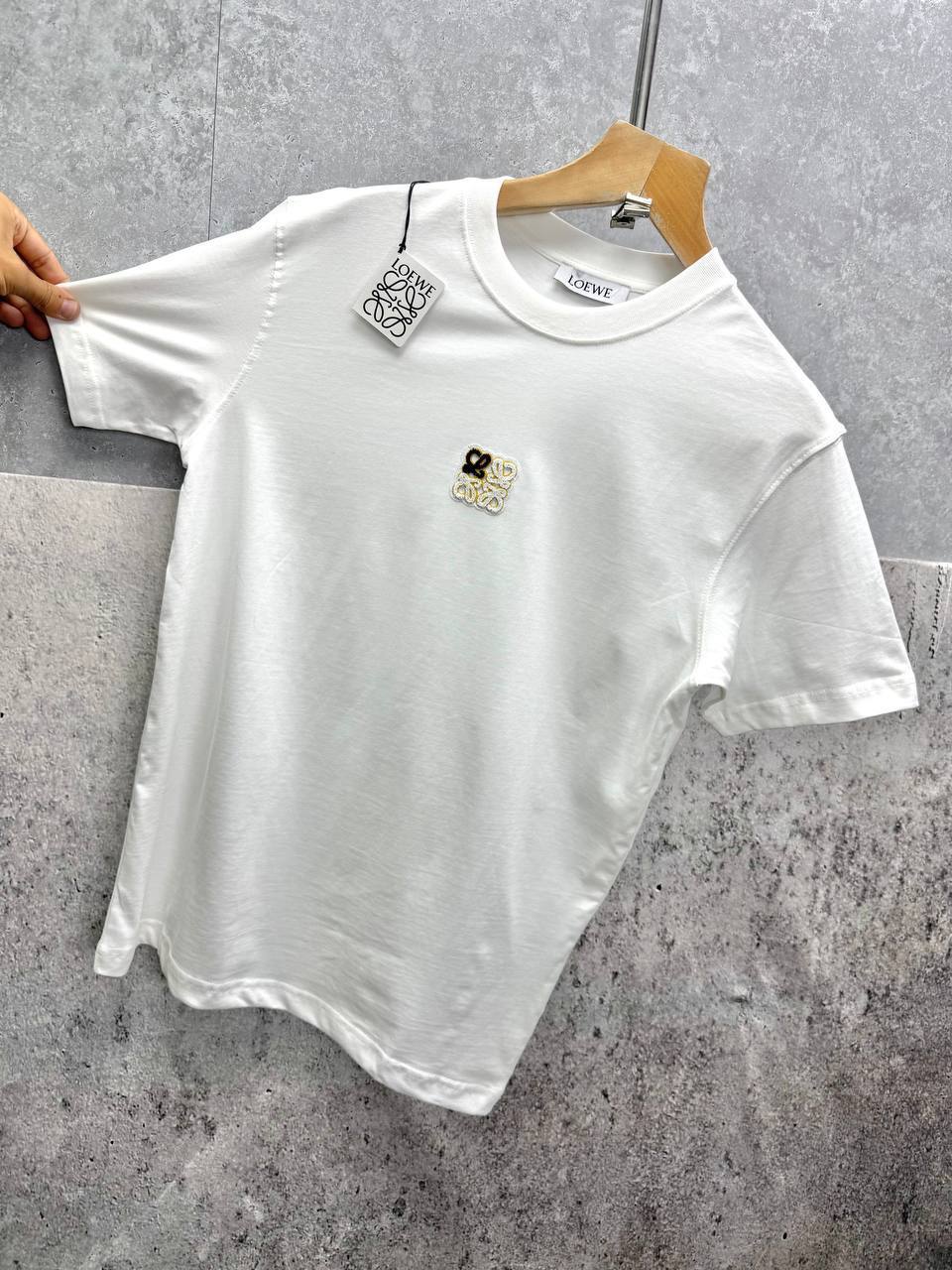 Loewe Anagram Logo Embroidered Cotton Crewneck T-Shirts Men's Women's in 2 Colors Reps Sale UK Best Quality AAA Replica