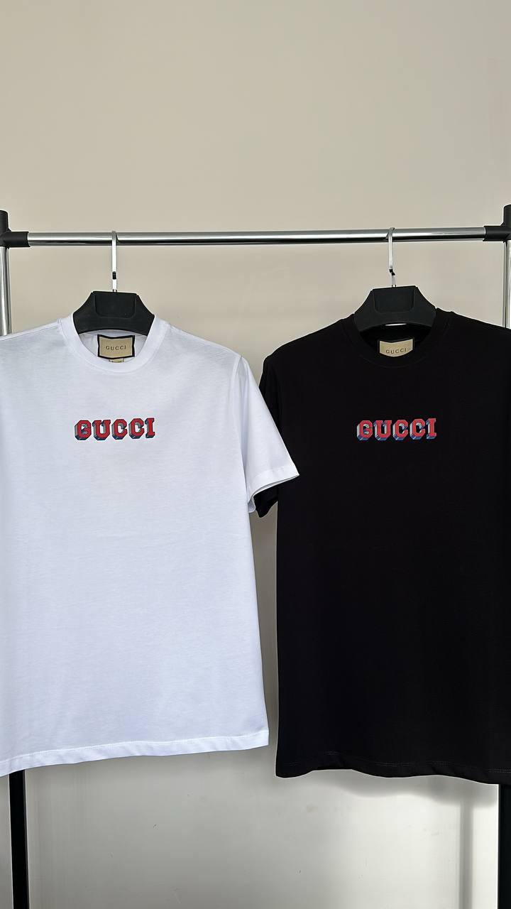 Gucci Logo Print Men's Women's T-Shirts in 2 Colors Reps Sale UK Best Quality Sale AAA Replica