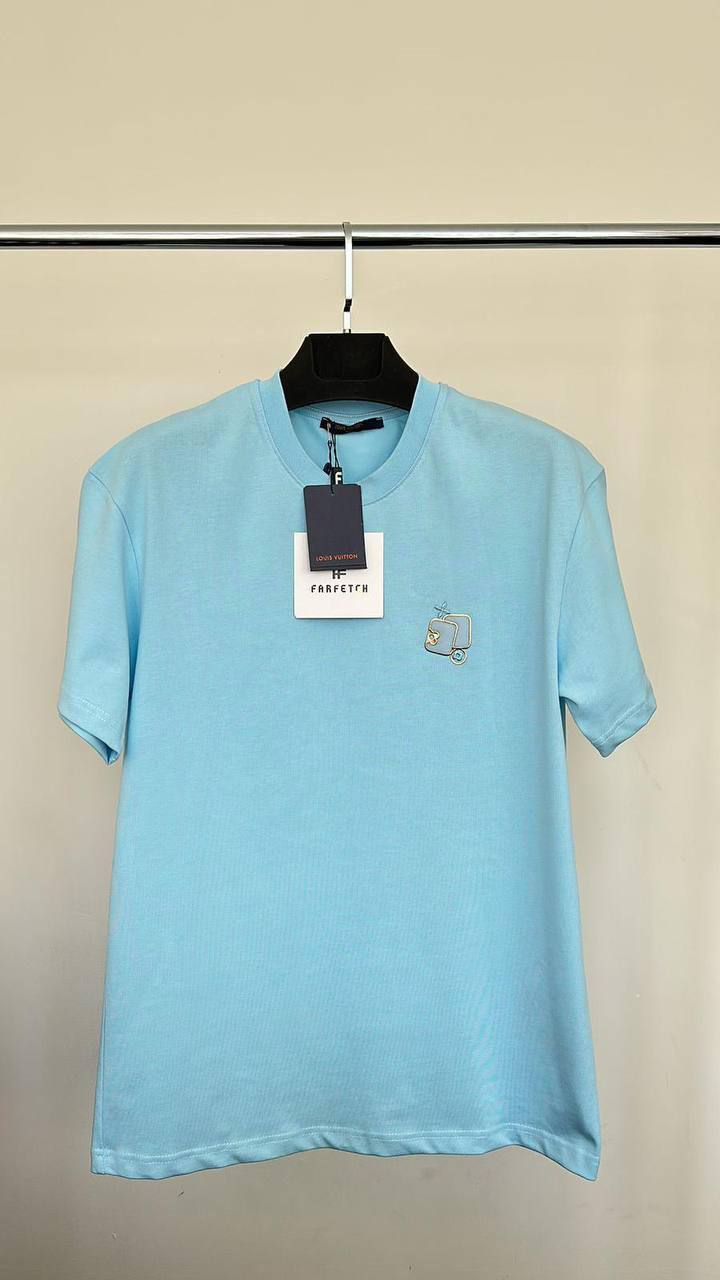 Louis Vuitton Embroidered Logo T-Shirts Men's Women's in Different Colors Reps Sale UK Best Quality AAA Replica