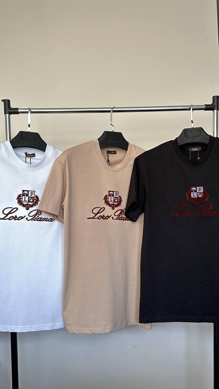 Loro Piana Embroidered Logo Men's Women's T-Shirt in Different Colors Reps UK Best Quality AAA Replica