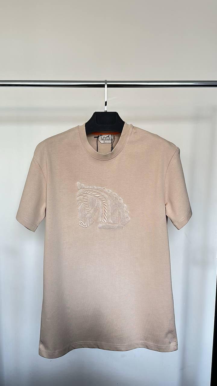 Hermes EKD Embroidery Men's Women's T-Shirts in Different Colors Reps UK Best Quality AAA Replica