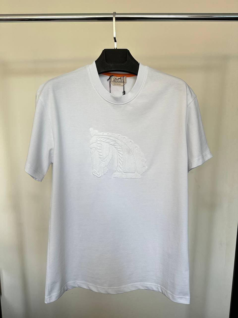 Hermes EKD Embroidery Men's Women's T-Shirts in Different Colors Reps UK Best Quality AAA Replica