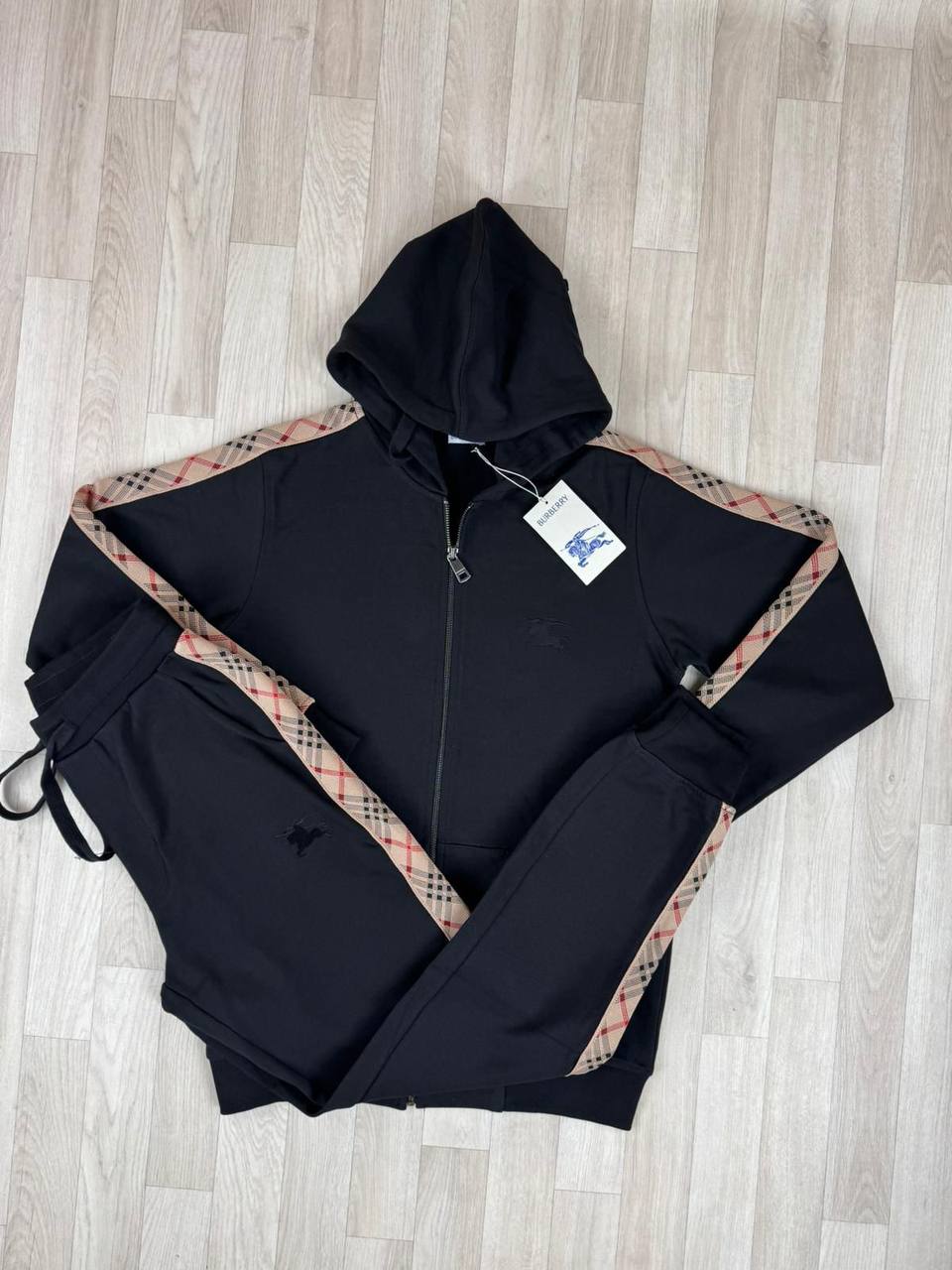 Burberry Check Trim Cotton Blend Tracksuit Men's in 2 Colors Reps Sale UK Best Quality AAA Replica