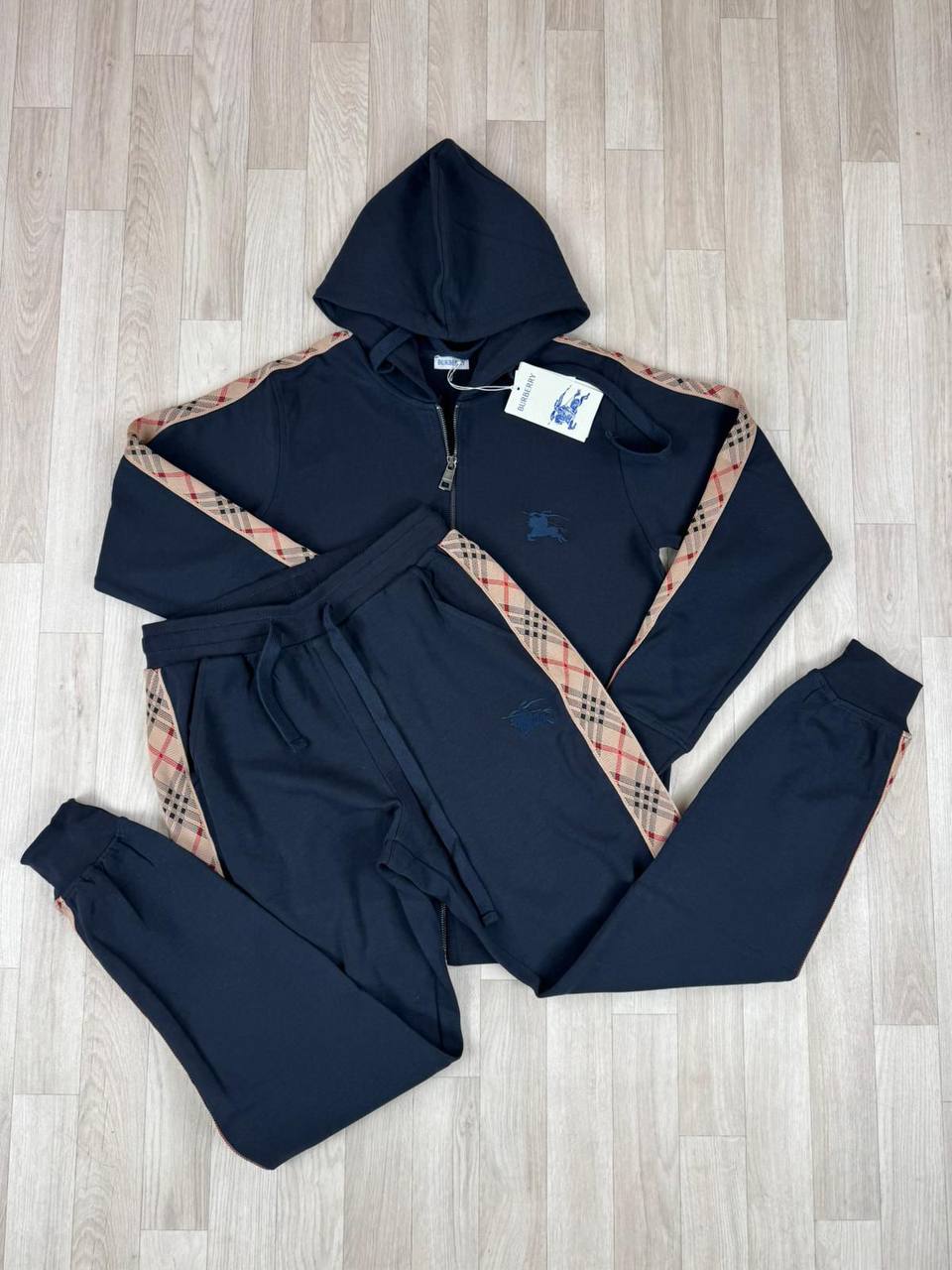 Burberry Check Trim Cotton Blend Tracksuit Men's in 2 Colors Reps Sale UK Best Quality AAA Replica