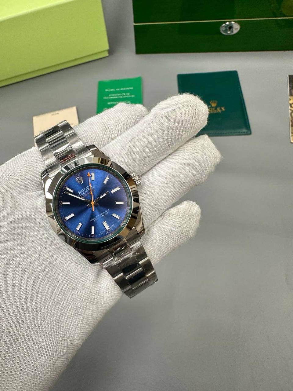 Rolex Milgauss Steel Blue Dial Silver Bracelet Men's Watch 116400GV Reps Sale UK Best Quality AAA Replica