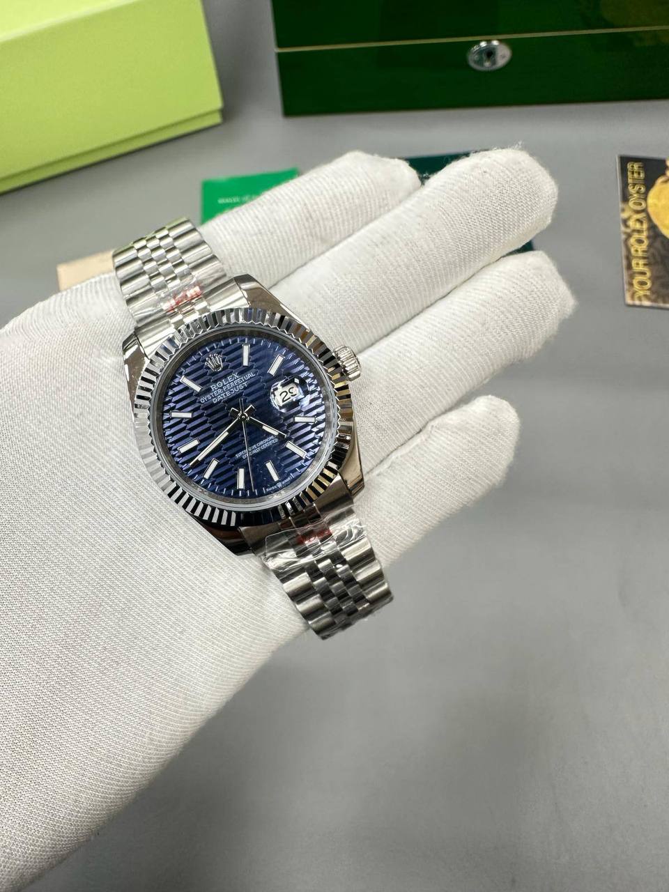 Rolex Datejust Fluted Blue Motif Dial Jubilee Bracelet 126334-0032 Men's Watch Reps Sale UK Best Quality AAA Replica