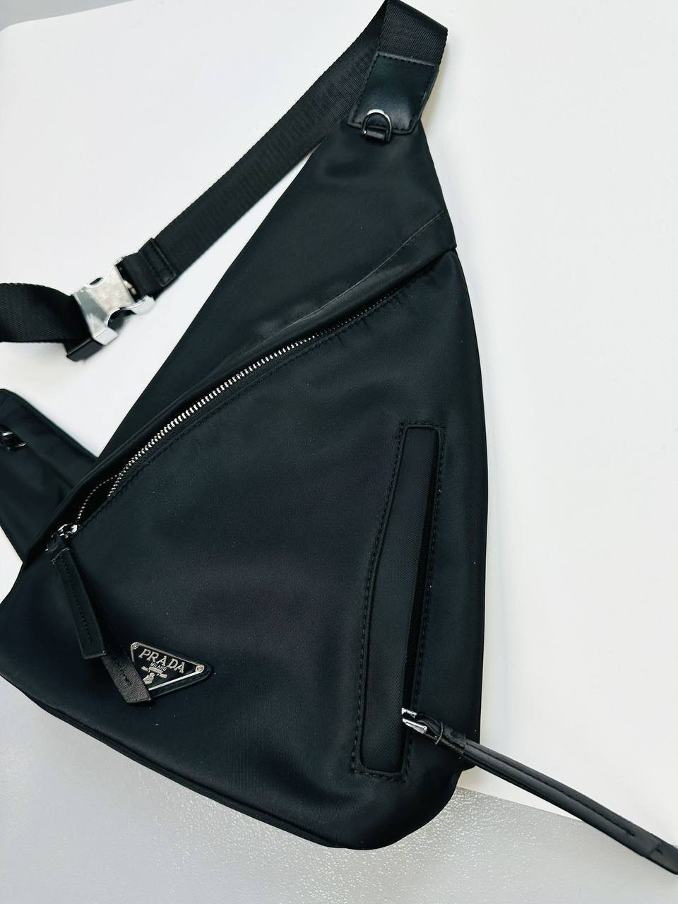 Prada Leather Sling Backpack in Black Men's Bag Reps Sale UK Best Quality AAA Replica