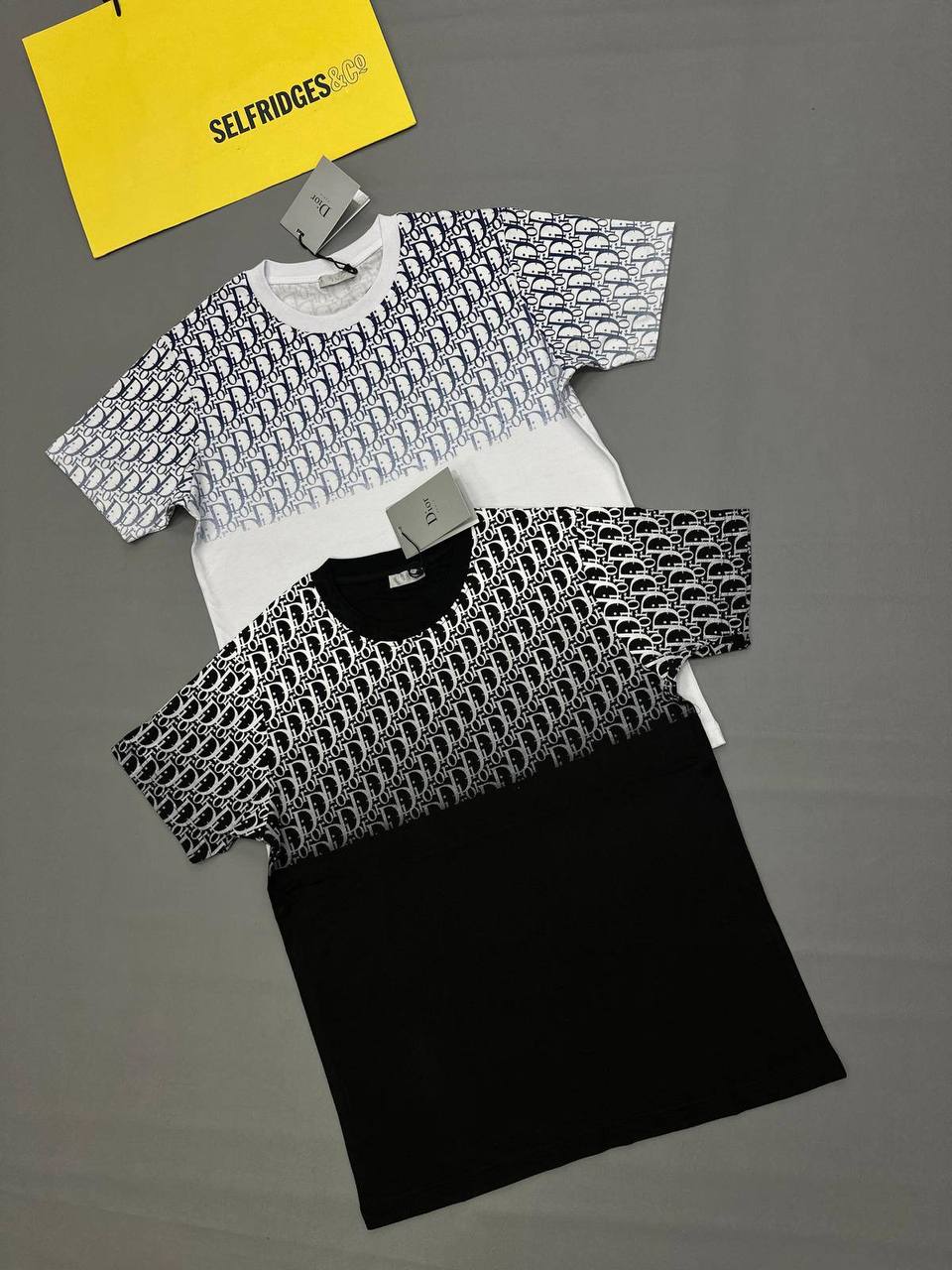 Dior Gradient Logo Men's Women's T-Shirt in 2 Colors Reps UK Best Quality AAA Replica