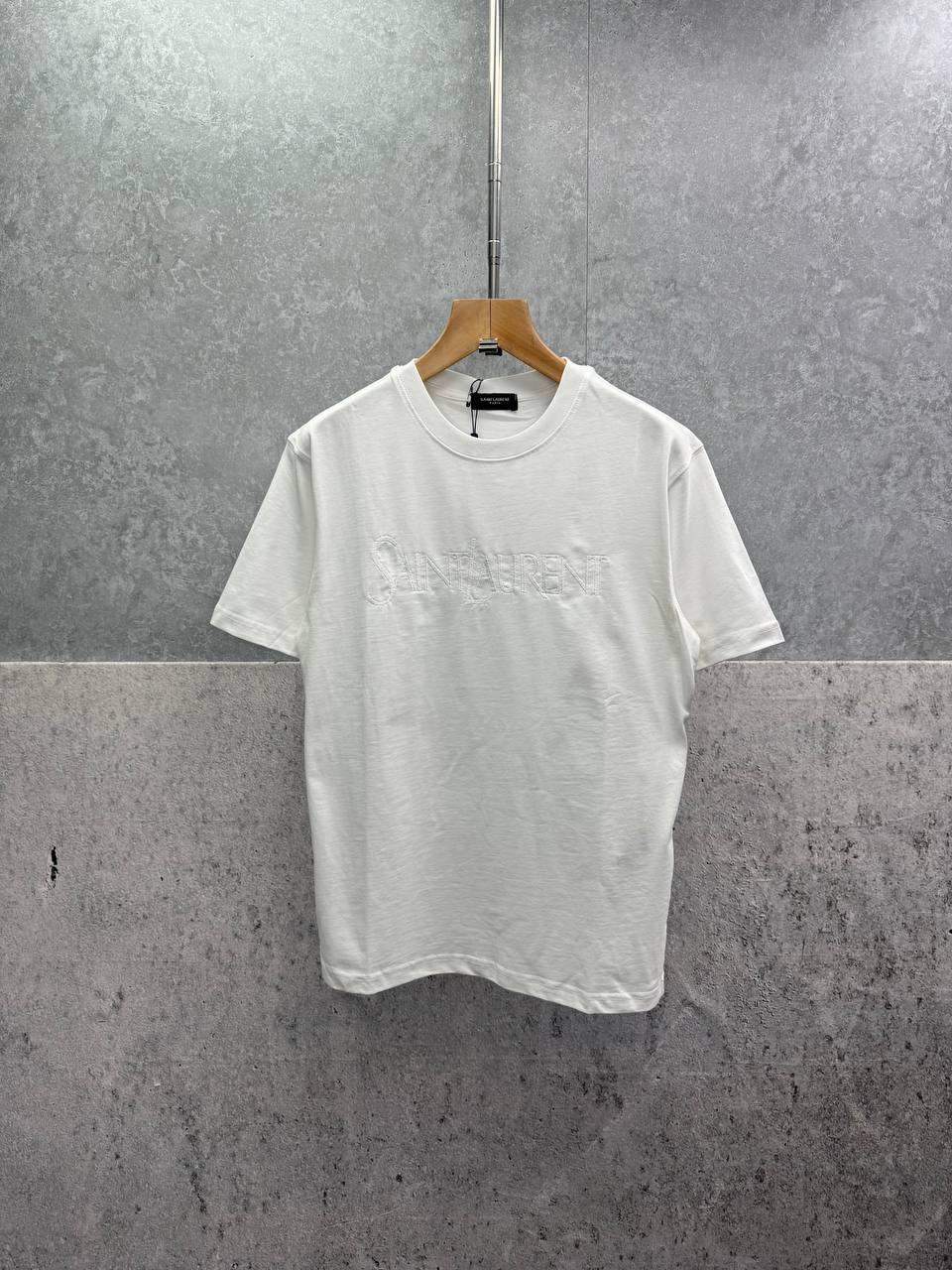 Saint Laurent Logo Embroidery Men's Women's T-Shirt in Different Colors Reps Sale UK Best Quality AAA Replica