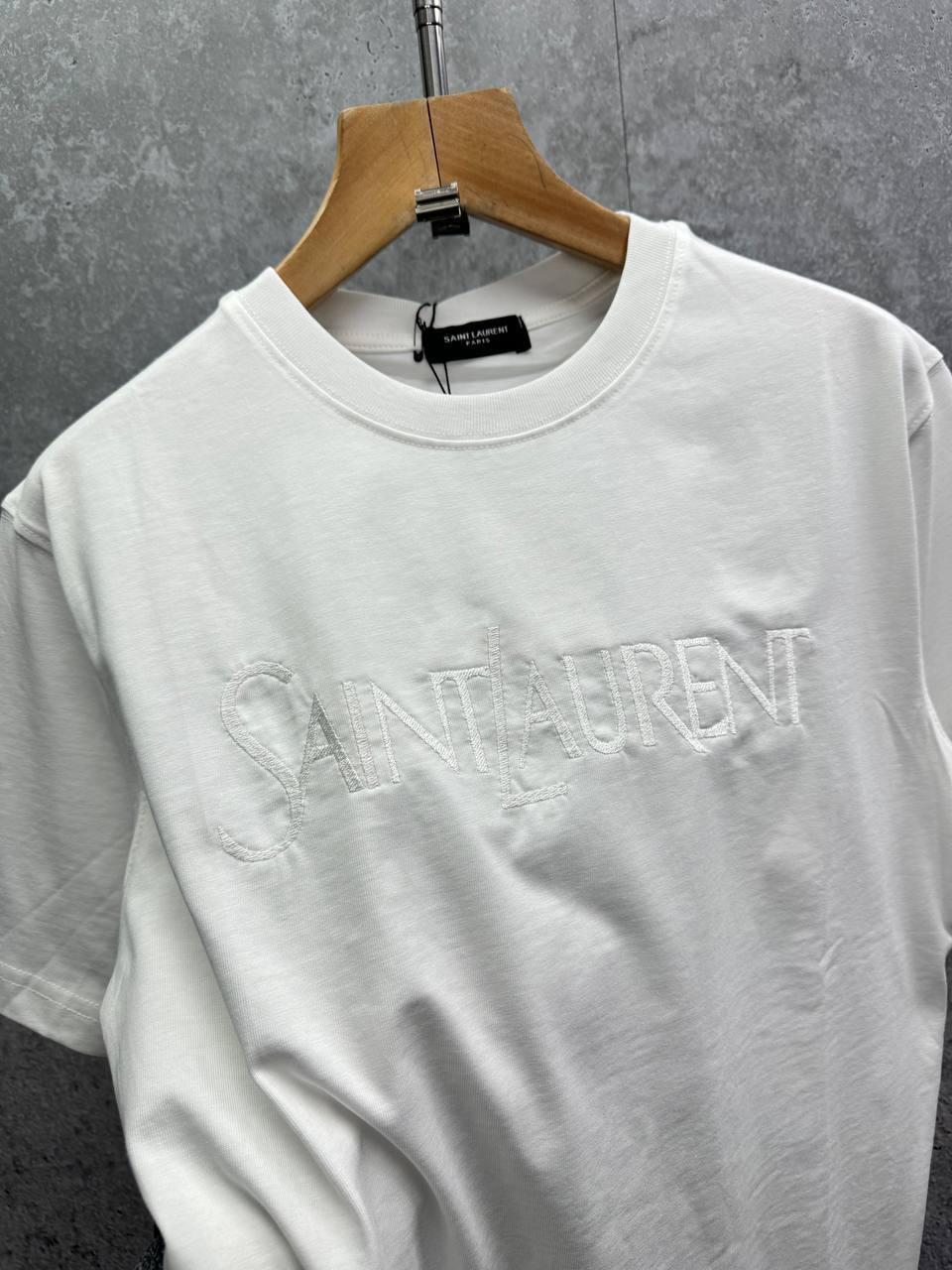 Saint Laurent Logo Embroidery Men's Women's T-Shirt in Different Colors Reps Sale UK Best Quality AAA Replica
