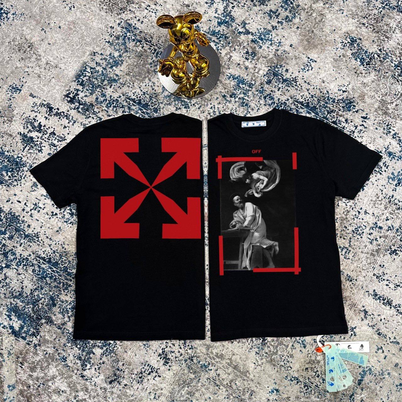 Off-White Caravaggio Arrow Over Men's Women's T-Shirts in 2 Colors Reps Sale UK Best Quality AAA Replica