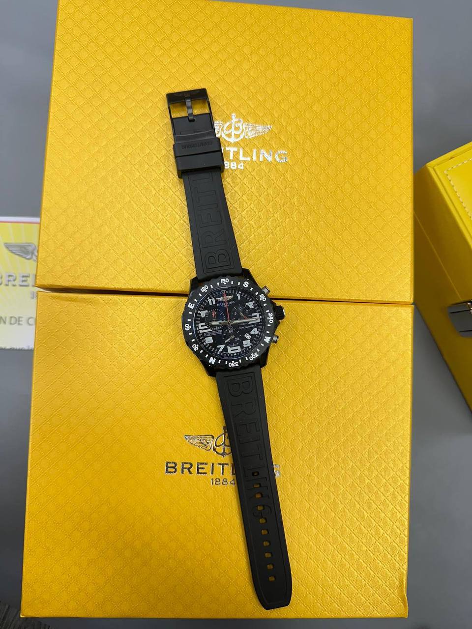 Breitling Endurance Pro 44mm Men's Watch with Black Dial & Rubber Strap UK Best Quality Reps AAA Replica