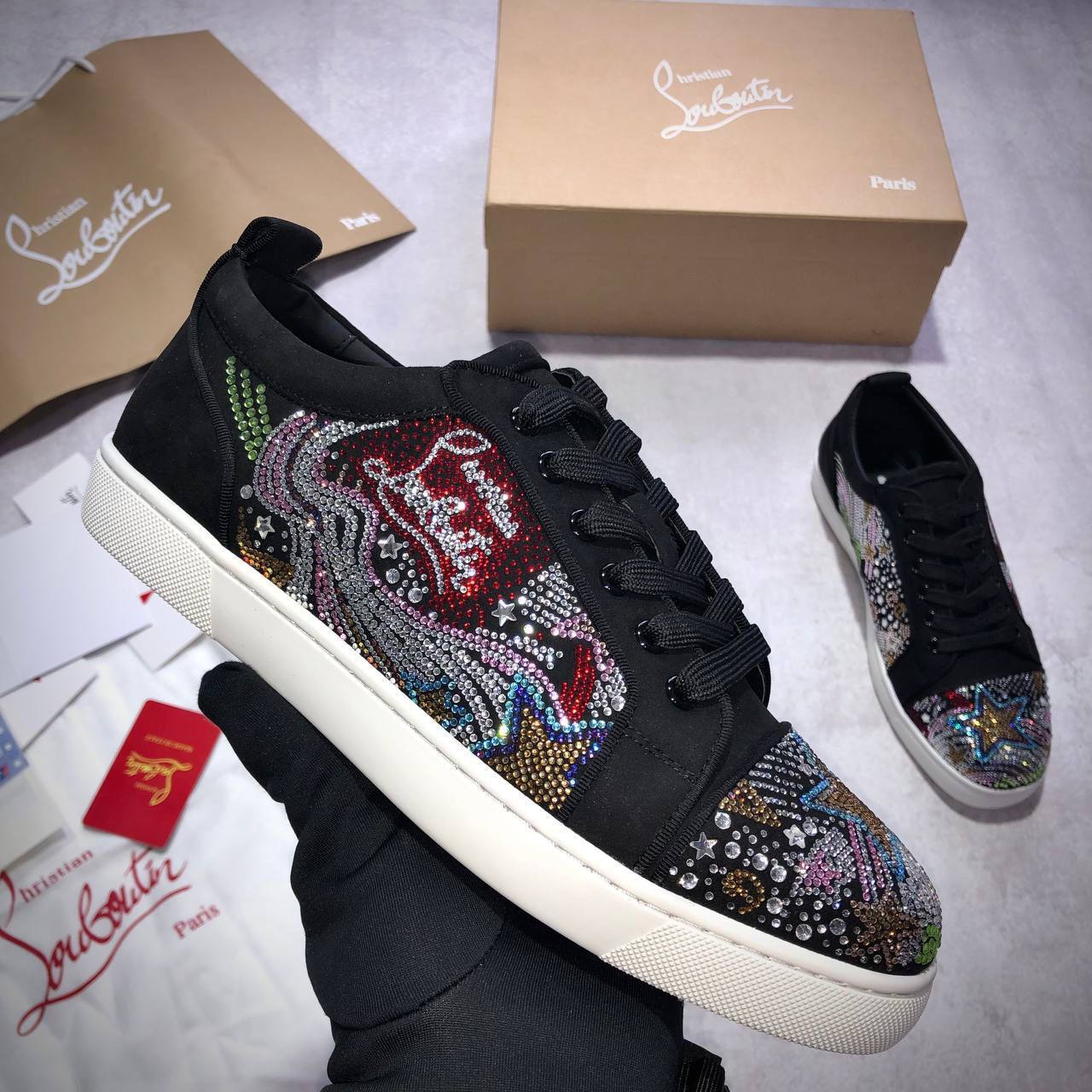 Christian Louboutin Starlight Black Men's Sneakers Reps UK Best Quality AAA Replica