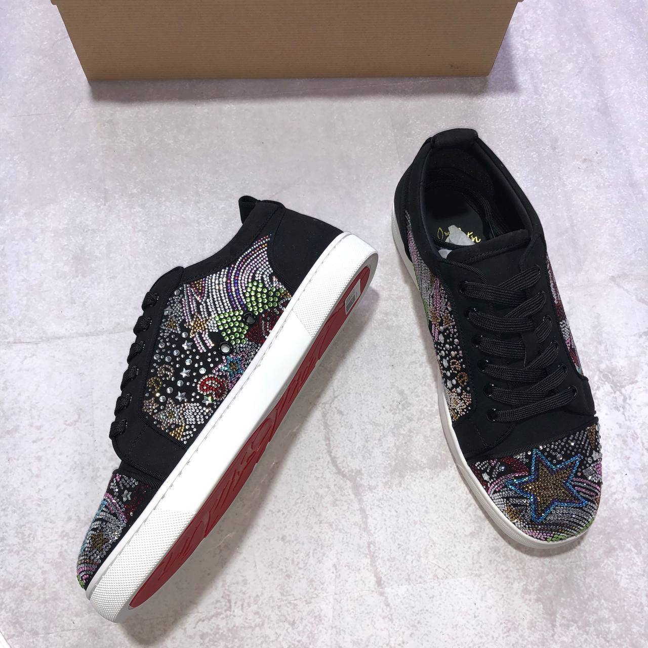 Christian Louboutin Starlight Black Men's Sneakers Reps UK Best Quality AAA Replica