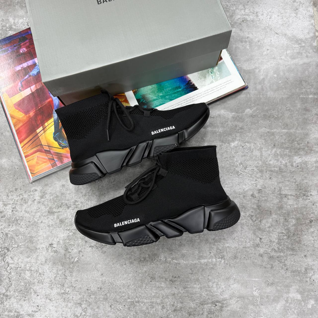 Balenciaga Speed 2.0 Lace-Up Trainers Black Men's Reps UK Best Quality AAA Replica
