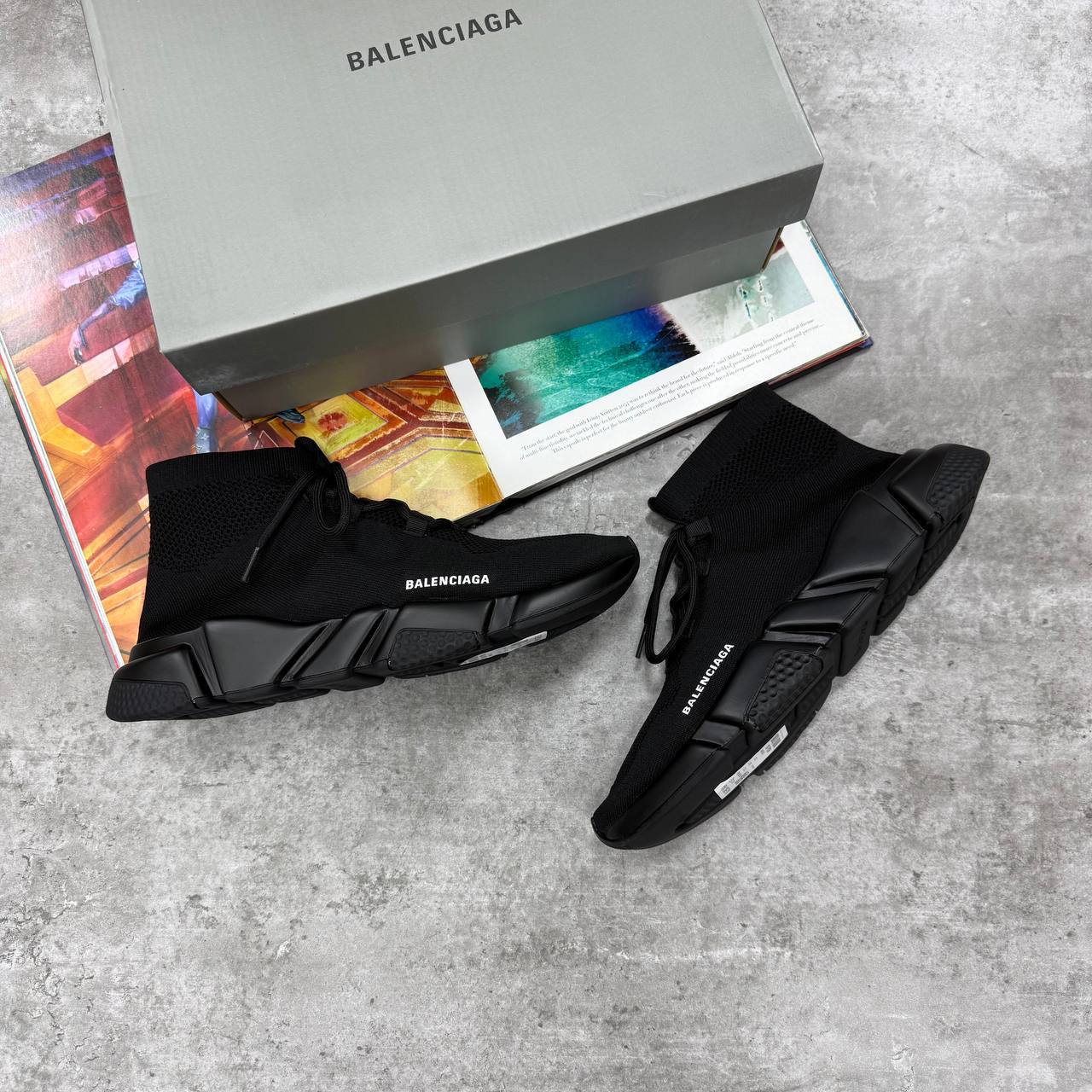 Balenciaga Speed 2.0 Lace-Up Trainers Black Men's Reps UK Best Quality AAA Replica
