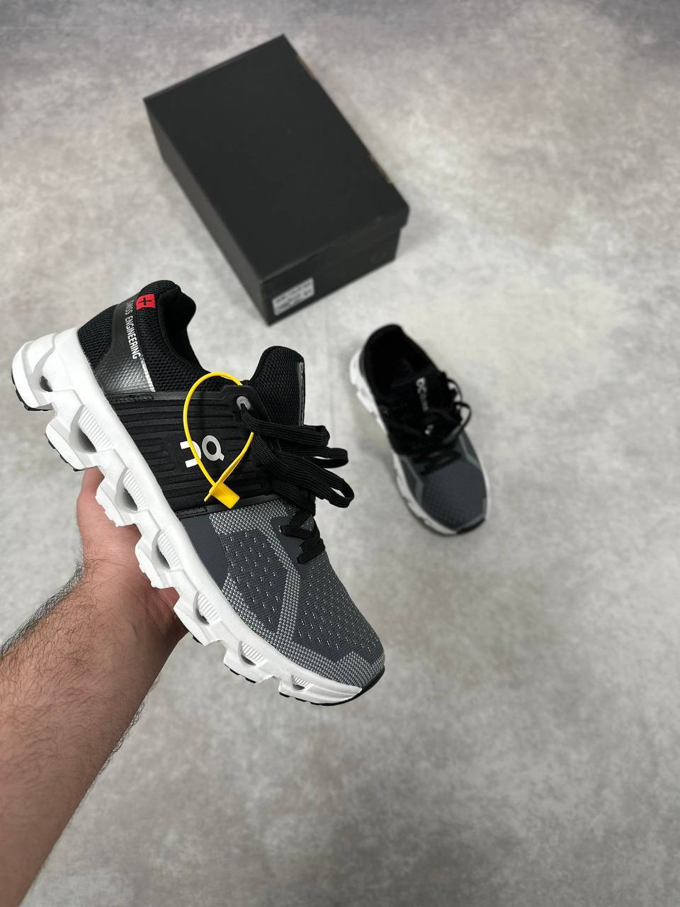 On Running Cloudswift Grey/Black Trainers Men's Reps UK Best Quality AAA Replica