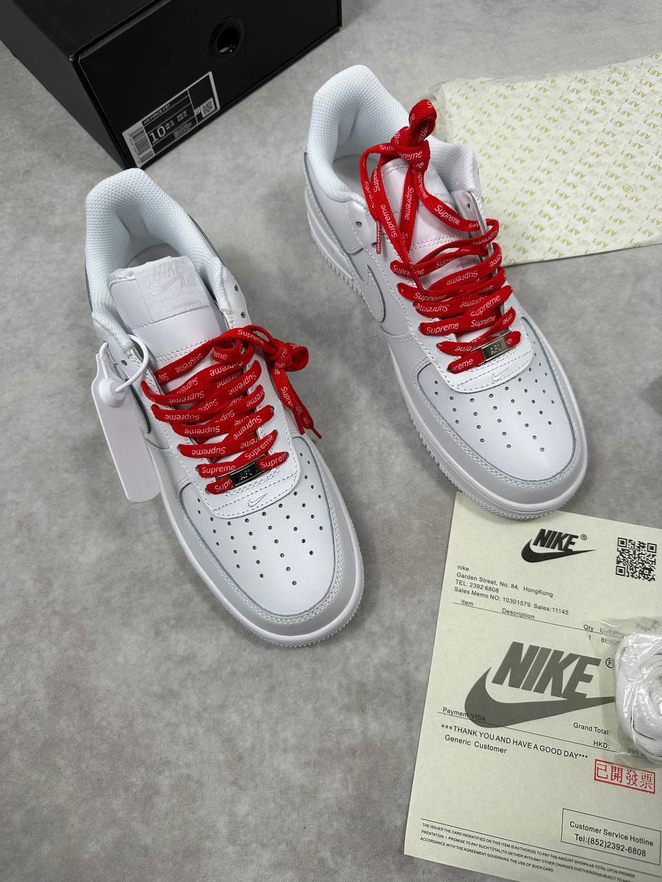 Nike Air Force 1 x Supreme CU9225-100 "White" Sneakers Men's Reps UK Best Quality AAA Replica