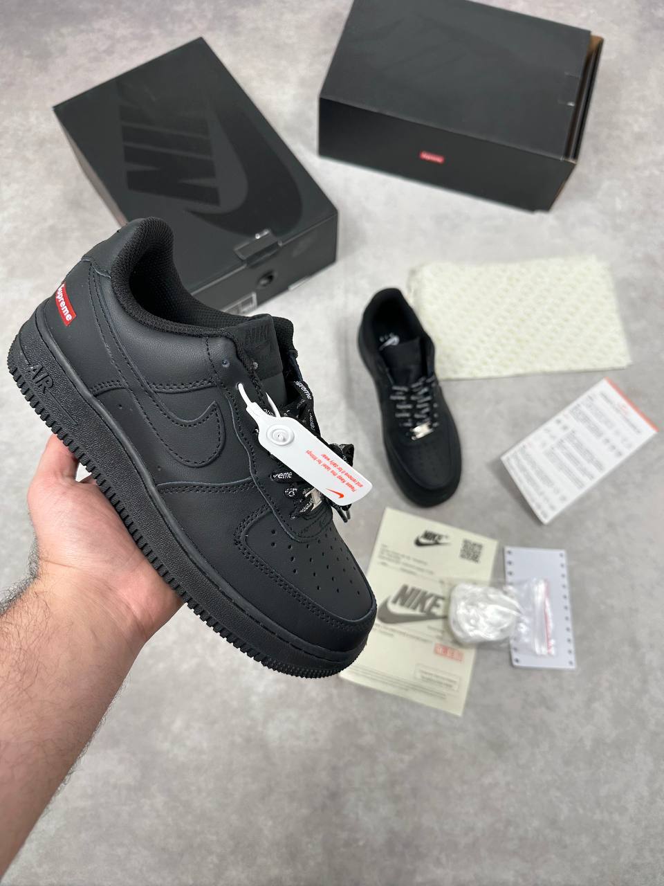 Nike Air Force 1 x Supreme CU9225-001 Black Sneakers Men's Reps UK Best Quality AAA Replica