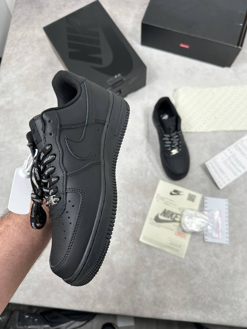Nike Air Force 1 x Supreme CU9225-001 Black Sneakers Men's Reps UK Best Quality AAA Replica