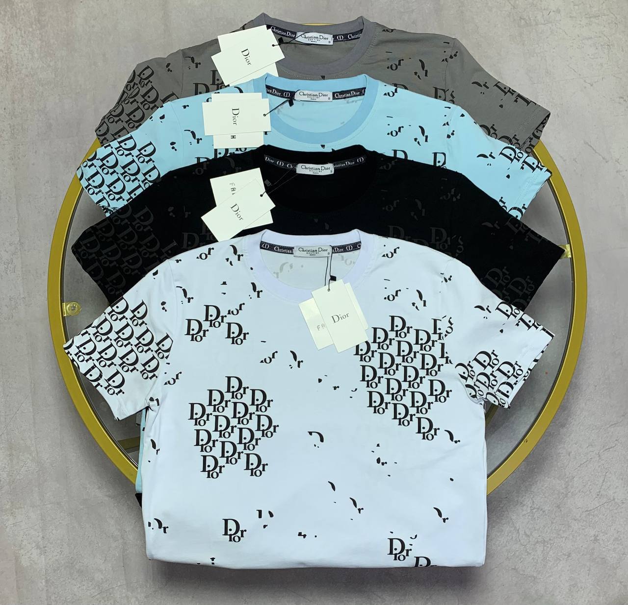 Dior Oblique Cotton All-Over Print Pattern T-shirt Men's Women's in Different Colors Reps UK Best Quality Sale AAA Replica