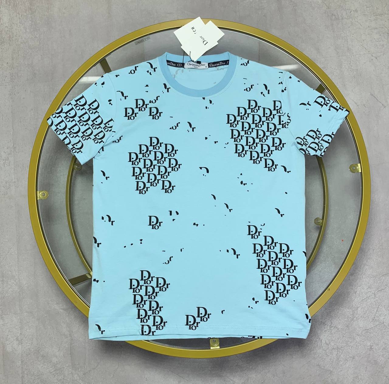 Dior Oblique Cotton All-Over Print Pattern T-shirt Men's Women's in Different Colors Reps UK Best Quality Sale AAA Replica
